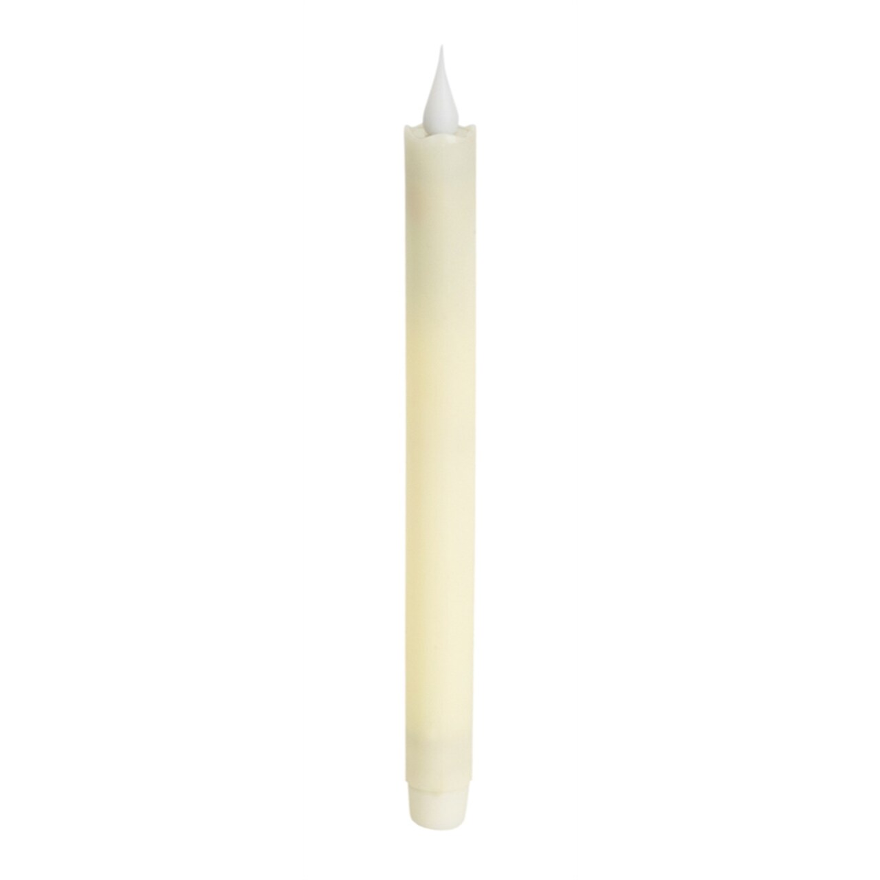 Melrose LED Flameless Simplux Taper Candle with Timer - 10" - Beige - Set of 2